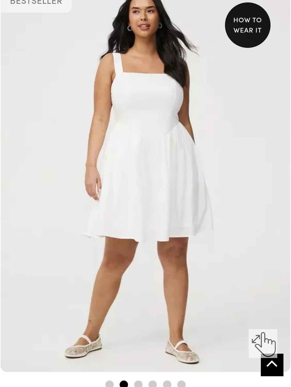 NWOT Torrid White Square-Neck Mini Dress